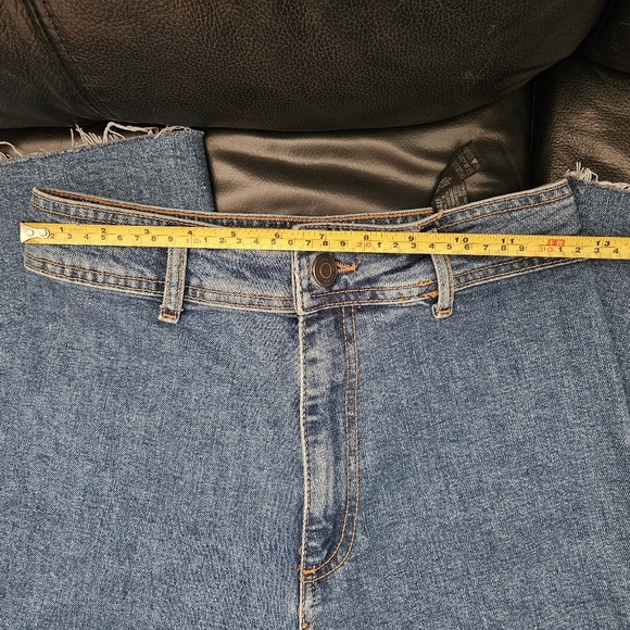 Zara Wide-Leg Flat Front Blue Raw Hem Stretchy Sz 4 US Jeans - Picture 4 of 11